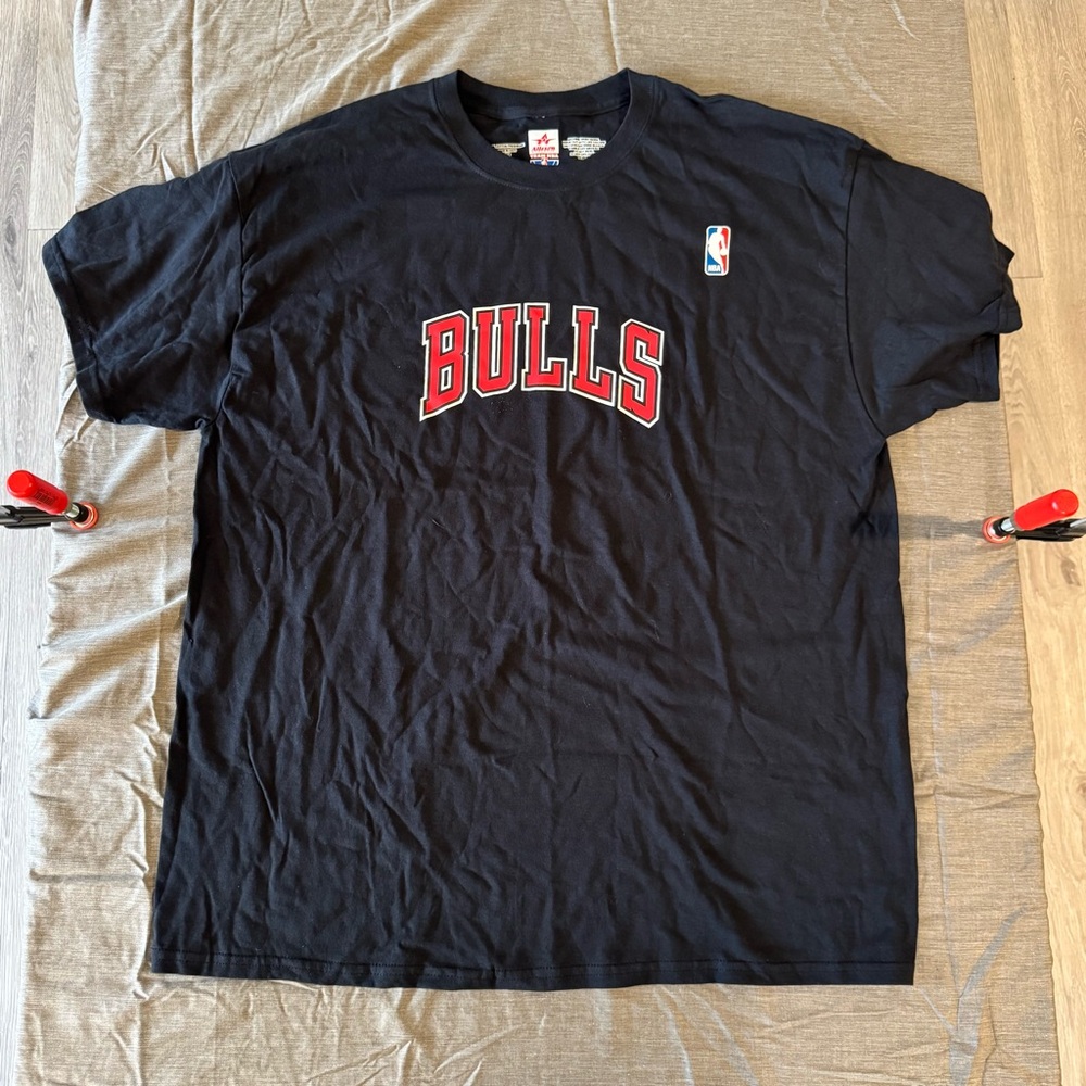 Men’s NBA Alleson Athletic Chicago Bulls “Coach” Black Cotton T-Shirt Size XL